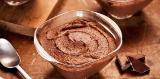 Mousse senza uova al cioccolato