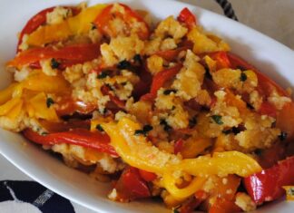 Peperoni gratinati alla mediterranea