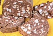Salame di cioccolato velocissimo e light