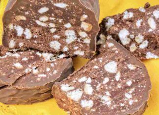 Salame di cioccolato velocissimo e light
