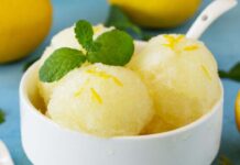 Sorbetto al limone senza gelatiera