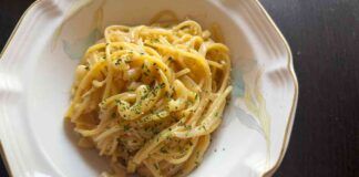 Spaghetti aglio e limone freschi
