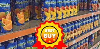 Succhi di frutta in un supermercato