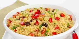 insalata di couscous con pomodorini, feta e limone