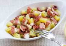 Il polpo con le patate, per farlo un burro devi fare questi passaggi prima, dopodiché non ti occorrerà neanche il coltello polpo con le patate