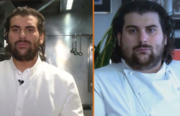 Lo chef Matteo Grandi prima e dopo