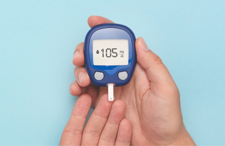 Una misurazione del diabete in atto