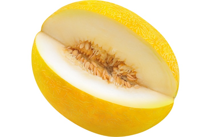 Un melone giallo invernale aperto