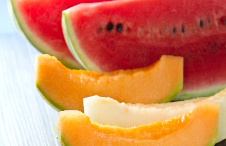Fette di cocomero e di melone