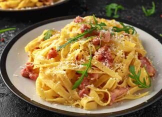 Fettuccine speck e limone