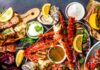Una gran varietà di frutti di mare diversi