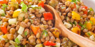 Insalata lenticchie con peperoni e cetriolo RicettaSprint