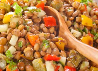 Insalata lenticchie con peperoni e cetriolo RicettaSprint