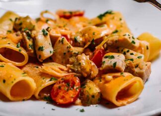 Paccheri alla rana pescatrice