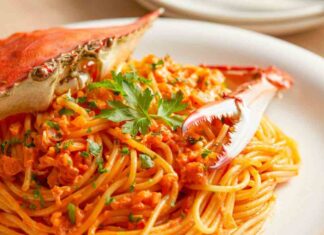 Spaghetti al granchio blu