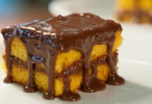 Torta di carote e Nutella con glassa al cioccolato fondente