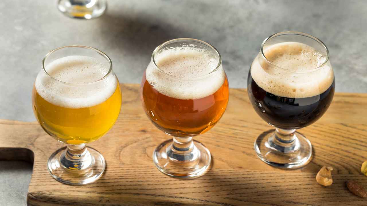 Tre pinte di birre diverse