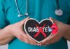 La scritta diabete cancellata da una croce rossa