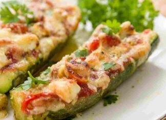 Zucchine farcite con un cuore morbido