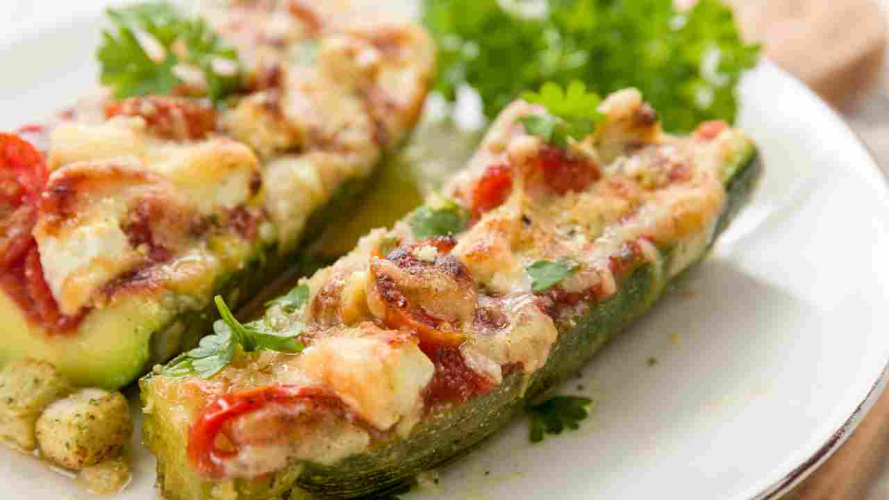Zucchine farcite con un cuore morbido