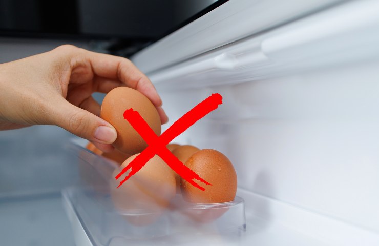 Uova che non vanno sullo sportello del frigo