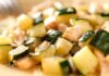 Bocconcini di pollo con patate e zucchine