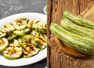 Delle zucchine cotte e delle zucchine crude