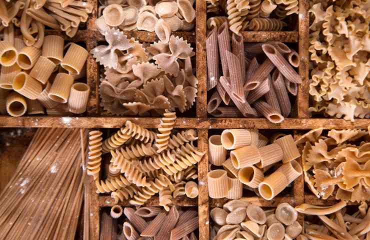 Diversi tipi di pasta integrale