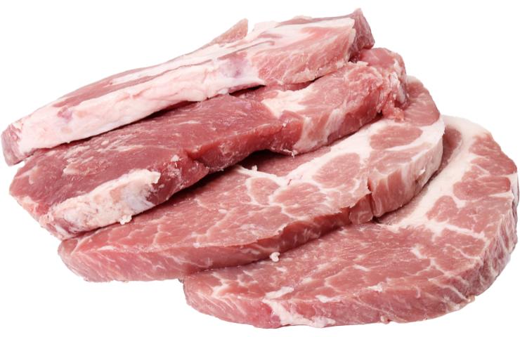 Delle fette di carne congelata