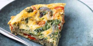 Frittata di ricotta con spinaci e pomodorini