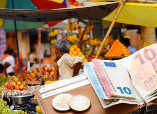 Fruttivendolo e soldi in euro