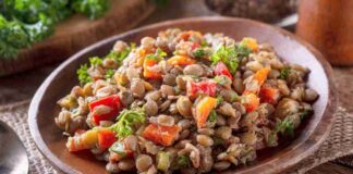 Insalata di lenticchie e peperoni