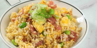Insalata di riso con uova sode e simmenthal