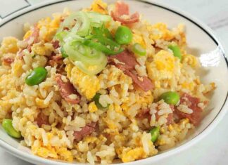 Insalata di riso con uova sode e simmenthal