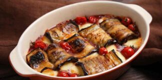 Involtini di melanzane provola e pomodorini