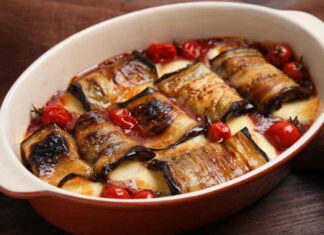 Involtini di melanzane provola e pomodorini