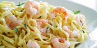 Linguine limone e gamberetti