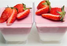 Mousse di cioccolato bianco e fragole