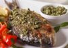 Orata al forno con pesto di capperi e limone