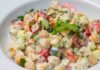 Pasta fredda con ceci e salsa yogurt
