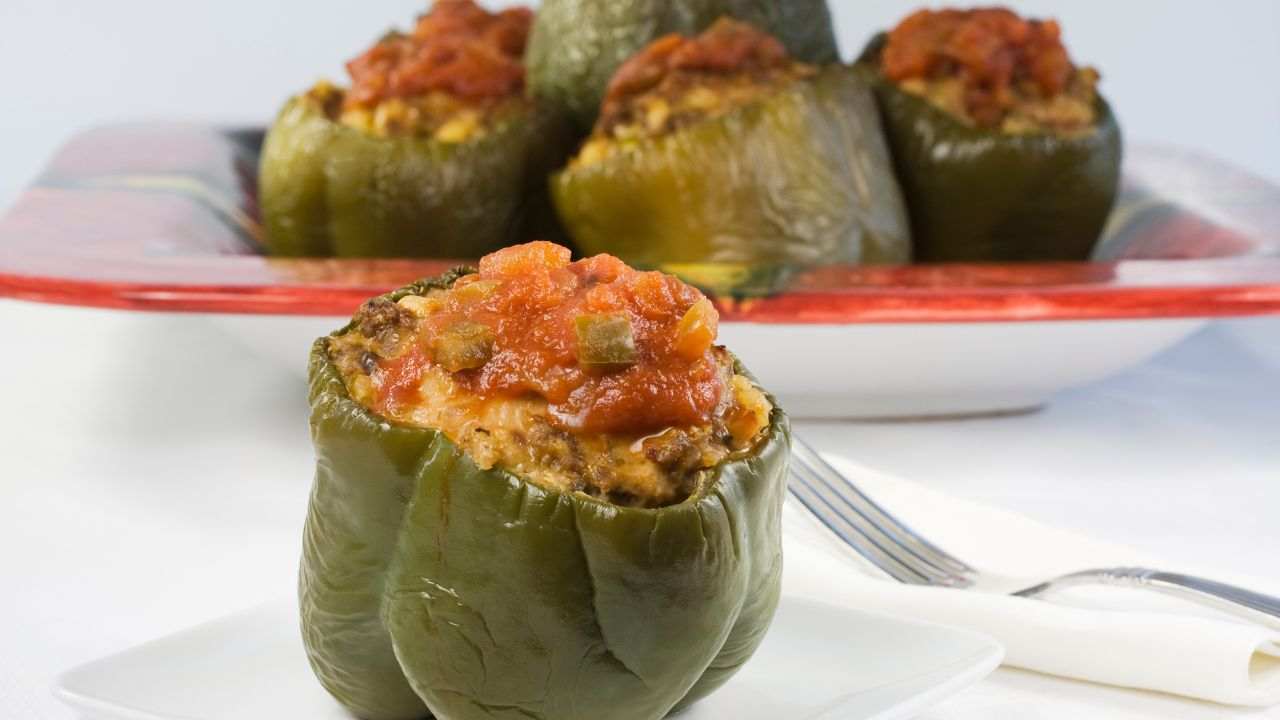 Peperoni verdi ripieni alla siciliana
