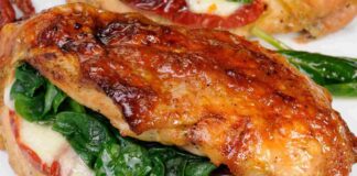 Pollo ripieno di spinaci mozzarella pomodori - Ricettasprint.it