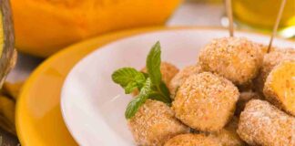 Polpette di quinoa, la magia della zucca con una salsina allo yogurt e menta le rende imparagonabili. Sapore più che irresistibile. ricetta sprint.it.jpg