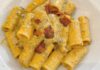 Rigatoni con crema di ciurilli e guanciale