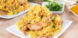 Risotto con pollo al curry