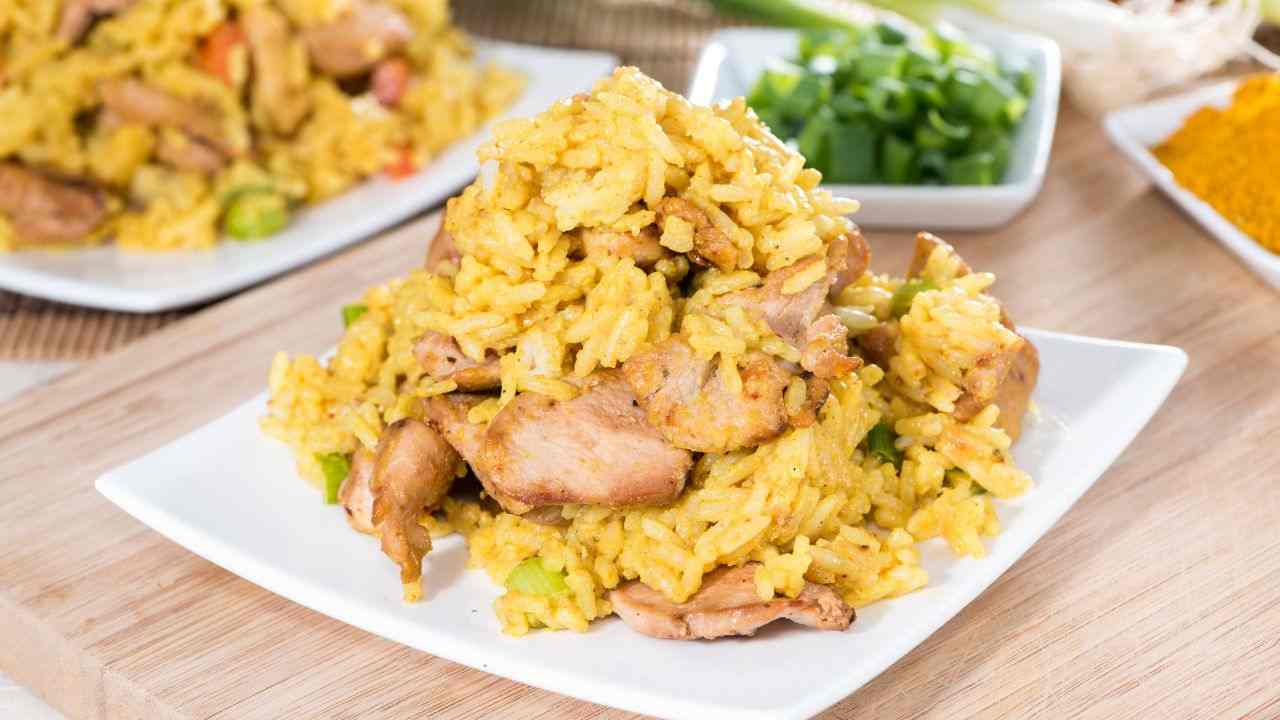 Risotto con pollo al curry