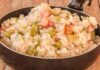 Risotto veloce con piselli e pancetta
