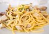 Spaghetti con vongole e pesce spada