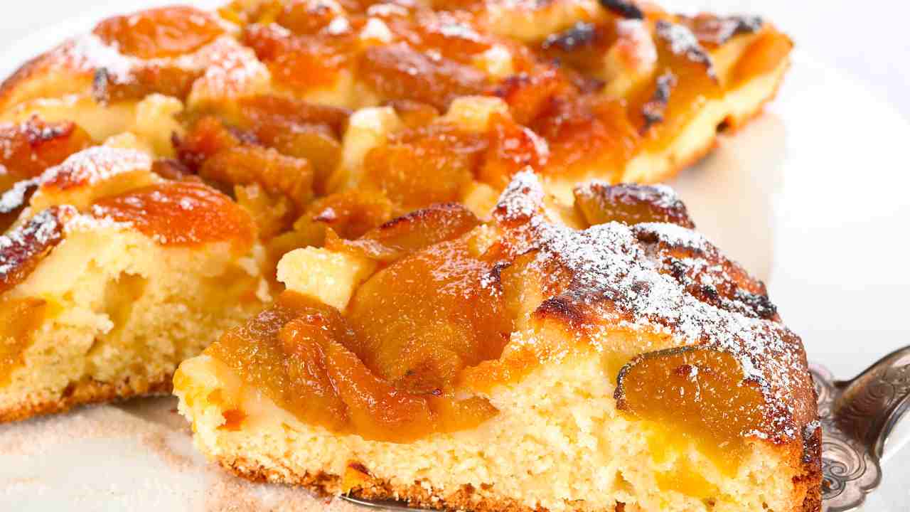 Torta all'acqua con le albicocche