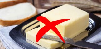 Un panetto di burro ed una x rossa